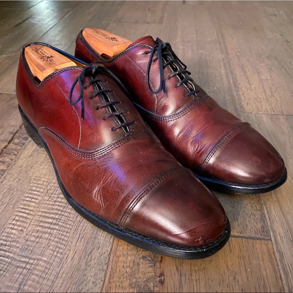 Allen Edmonds Park Avenue Merlot Men’s 8.5D Cap Toe Oxford Shoes
